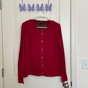 EUC | Vintage Dana Bachman women’s button up‎ lined cardigan sweater — small